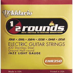 D'Addario EHR-350 Electric Guitar Strings - Half-Round, Jazz Light, 3 Sets