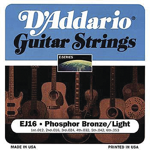 D'Addario Phosphor Bronze Acoustic Guitar Strings - Light, Environmental Packaging - Box of 10 sets