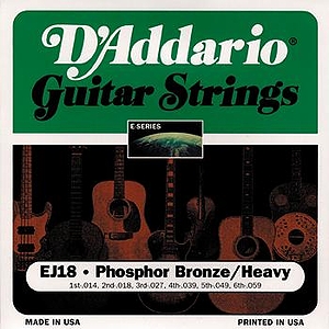 D'Addario EJ18 Acoustic Guitar Strings - Phosphor Bronze Round Wound, Heavy, 3 Sets