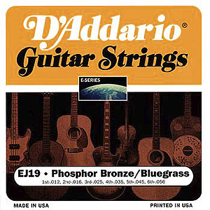 D'Addario Phosphor Bronze Acoustic Guitar Strings - Bluegrass - 3 sets of strings
