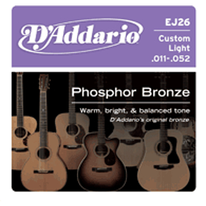 D'Addario EJ26 Phosphor Bronze Acoustic Guitar Strings - Custom Light - 3 sets of strings