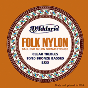 D'Addario EJ33 Folk Nylon Guitar Strings - Normal Tension - 3 Sets