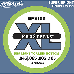 D'Addario EPS165 Pro Steel Bass Guitar Strings - Regular Light Top, Medium Bottom
