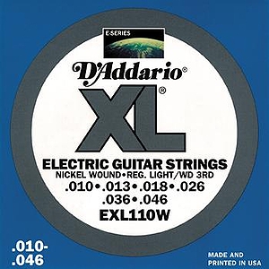 D'Addario EXL110W Electric Guitar Strings - Nickel Round Wound, Regular Light/Wound 3rd, 3 Sets