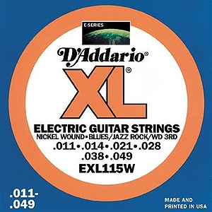 D'Addario EXL115W Electric Guitar Strings - Nickel Round Wound, Blues/Jazz/Rock/Wound 3rd, 3 Sets