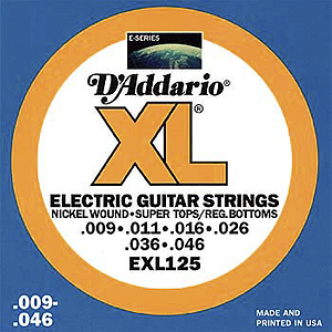 D'Addario XL Electric Guitar Strings - Super Light Tops/Regular Bottoms, Environmental Packaging - Box of 10 sets