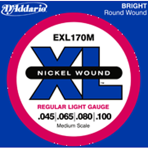 D'Addario EXL170M XL Nickel Round Wound Bass Strings - Regular Light