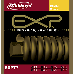 D'Addario EXP Coated Phosphor Bronze Round Wound Mandolin Strings - Medium