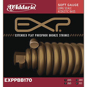 D'Addario EXPPBB170 Acoustic Bass Strings - Coated Phosphor Bronze, 1 set