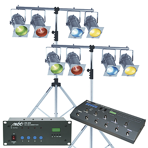 MBT Lighting DMX Foot Control Par 56 Lighting System - Chrome
