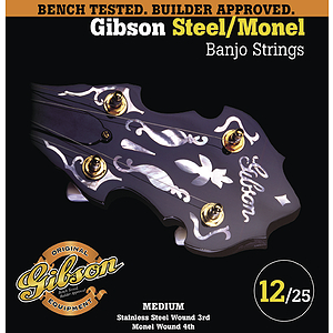 Gibson Stainless Steel Banjo Strings - Medium, 3 Sets