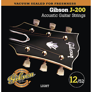Gibson J-200 Acoustic Guitar Strings - Phosphor Bronze, Light, 3 Sets