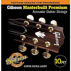 Gibson Masterbuilt Premium Acoustic Guitar Strings - Super Ultra Light, 3 Sets