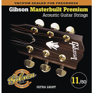 Gibson Masterbuilt Premium Acoustic Guitar Strings - Ultra Light, 3 Sets