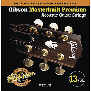 Gibson Masterbuilt Premium Acoustic Guitar Strings - Medium, 3 Sets