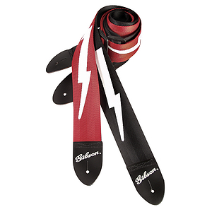Gibson 2" Lightning Bolt Guitar Strap - Red