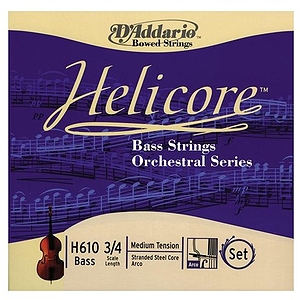 D'Addario Helicore Orchestral 3/4 Size Double Bass Strings 3/4 Size Set