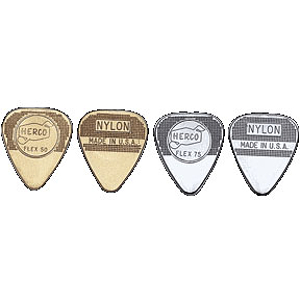 Herco HE211 Nylon Flat Picks - Nylon Guitar-Silver, Heavy Flex 75 (box of 100)