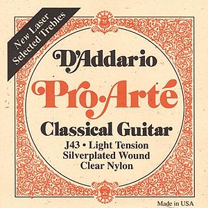 D'Addario J43 Pro-Arte Classical Nylon Guitar Strings - Light, 3 Sets