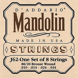 D'Addario J62 Mandolin Strings - Bronze, 3 Sets