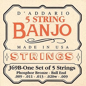 D'Addario J69B Banjo Strings - Ball-end, 3 Sets