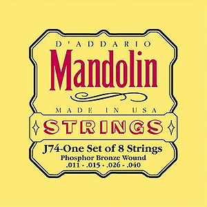 D'Addario J74 Mandolin Strings - Phosphor Bronze, Medium, 3 Sets