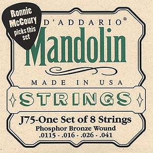 D'Addario J75 Mandolin Strings - Phosphor Bronze, Medium Heavy, 3 Sets