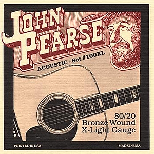 John Pearse 80/20 Bell Bronze Acoustic Guitar Strings - Extra Light, 3 Sets