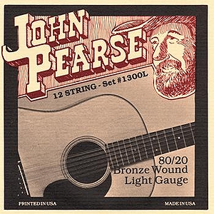 John Pearse 80/20 Bell Bronze 12-string Acoustic Guitar Strings - Light, 3 Sets