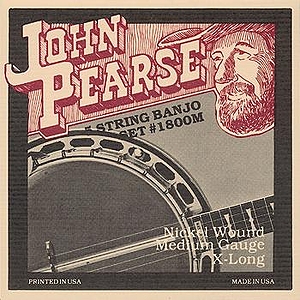 John Pearse Nickel Wound 5-string Banjo Strings - Medium, 3 Sets