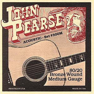 John Pearse 80/20 Bell Bronze Acoustic Guitar Strings - Medium, 3 Sets