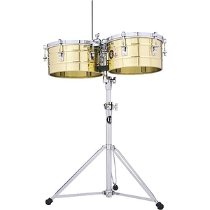 Latin Percussion LP256-B Tito Puente Brass Timbales, 13" & 14"