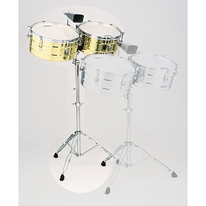 Latin Percussion LP257-B Tito Puente Brass Timbales, 14" & 15"