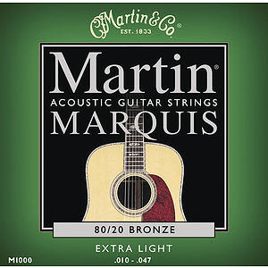 Martin Marquis 80/20 Bronze Extra Light Acoustic Strings - 3 sets of strings