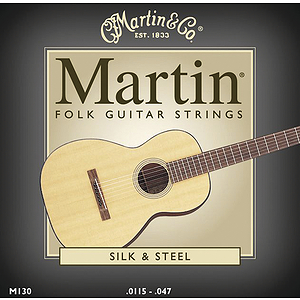 Martin Folk Guitar Silk & Steel Round Wound Acoustic Strings - Box of 12 sets
