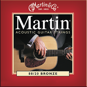 Martin 80/20 Bronze Round Wound Light Acoustic Strings - Box of 12 sets