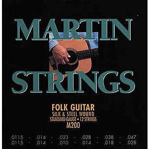 Martin Folk 12-String Silk & Steel Round Wound Acoustic Strings - Box of 12 sets