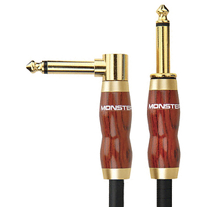 Monster Acoustic Instrument Cable - 12' angled to straight 1/4" plugs