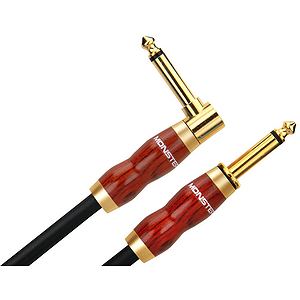 Monster Acoustic Instrument Cable - 21' angled to straight 1/4" plugs