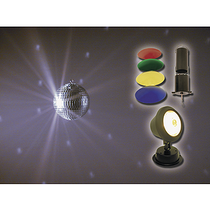 MBT 8" Mirror Ball Package w/motor and pin spot
