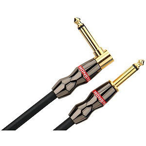 Monster Jazz Instrument Cable - 21' angled to straight 1/4" plugs