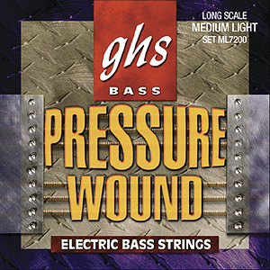 GHS L7200 Pressurewound Standard Long Scale Electric Bass Guitar Strings - Medium Light Gauge