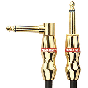 Monster Rock Instrument Cable - 12' angled to straight 1/4" plugs