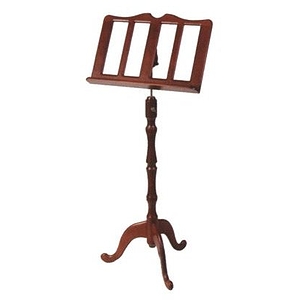 Stageline European Crafted Music Stand - Mahogany, Wood Post