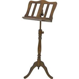 Stageline European Crafted Music Stand - Walnut, Wood Post