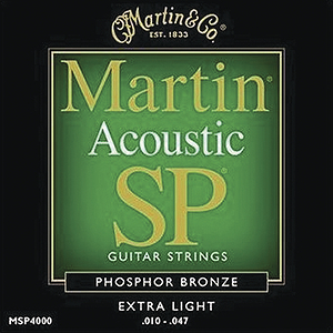 Martin SP 4000 Acoustic Guitar Strings - Phosphor Bronze, Extra Light, 3 Sets
