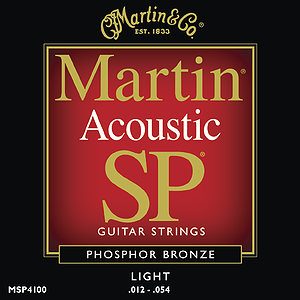 Martin SP 4100 Acoustic Guitar Strings - Phosphor Bronze, Light, 3 Sets