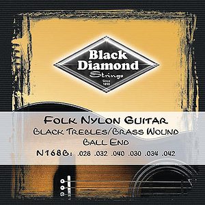 Black Diamond N168B Folk Nylon Guitar Strings - Ball end, 3 Sets