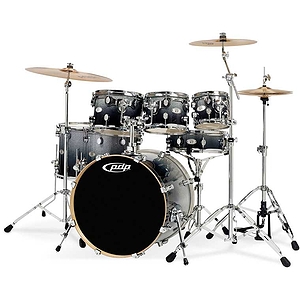 Pacific Drums X7 7-Piece Maple Shell Pack - Silver to Black Fade
