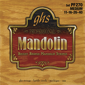 GHS PF270 Bright Bronze Mandolin Strings - Medium Gauge - 3 Sets